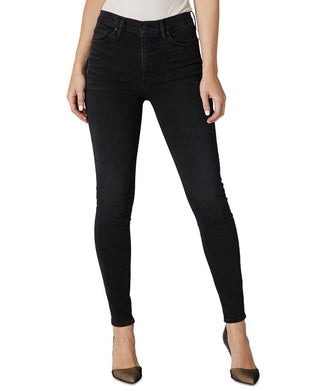 Calça jeans skinny feminina Barbara Sparkle da Hudson Jeans, cintura alta, preta, tamanho 25