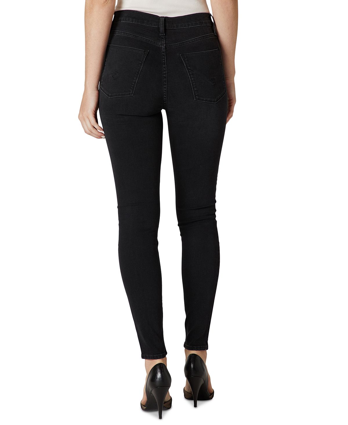 Calça jeans skinny feminina Barbara Sparkle da Hudson Jeans, cintura alta, preta, tamanho 25