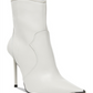 Botas femininas Steve Madden Tina Western Stiletto, brancas, tamanho 7M