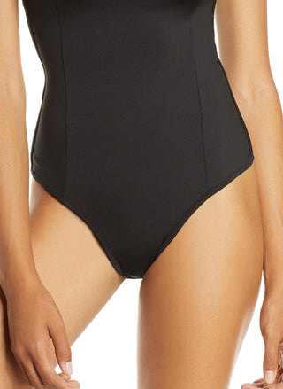 Body Lila Tanga Costas Feminino Free People Preto Tamanho Médio