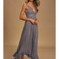 Vestido longo Adella com acabamento em renda Free People Juniors, cinza, tamanho M