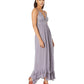 Vestido longo Adella com acabamento em renda Free People Juniors, cinza, tamanho M