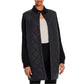 Jaqueta Eileen Fisher Feminina Mix Media Gola Alta Preta Tamanho Grande