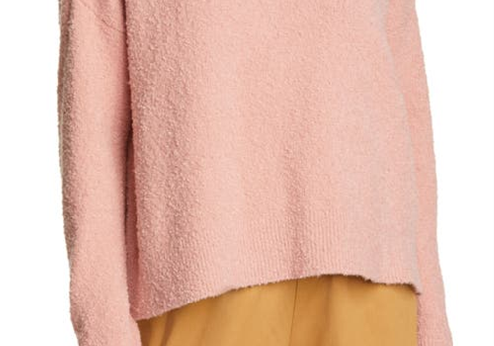eileen-fisher-womens-blush-crewneck-boxy-pullover-size-medium