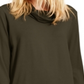 Túnica feminina Eileen Fisher de malha com gola alta, verde, tamanho médio