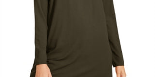 Túnica feminina Eileen Fisher de malha com gola alta, verde, tamanho médio