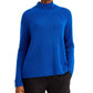 Suéter de gola alta de lã merino com manga raglan Eileen Fisher, azul, tamanho G