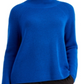 Suéter de gola alta de lã merino com manga raglan Eileen Fisher, azul, tamanho G