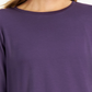 Blusa de malha tencel com gola redonda feminina Eileen Fisher, roxa, tamanho grande