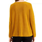 Suéter feminino Eileen Fisher de manga comprida, amarelo, tamanho grande