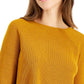 Suéter feminino Eileen Fisher de manga comprida, amarelo, tamanho grande