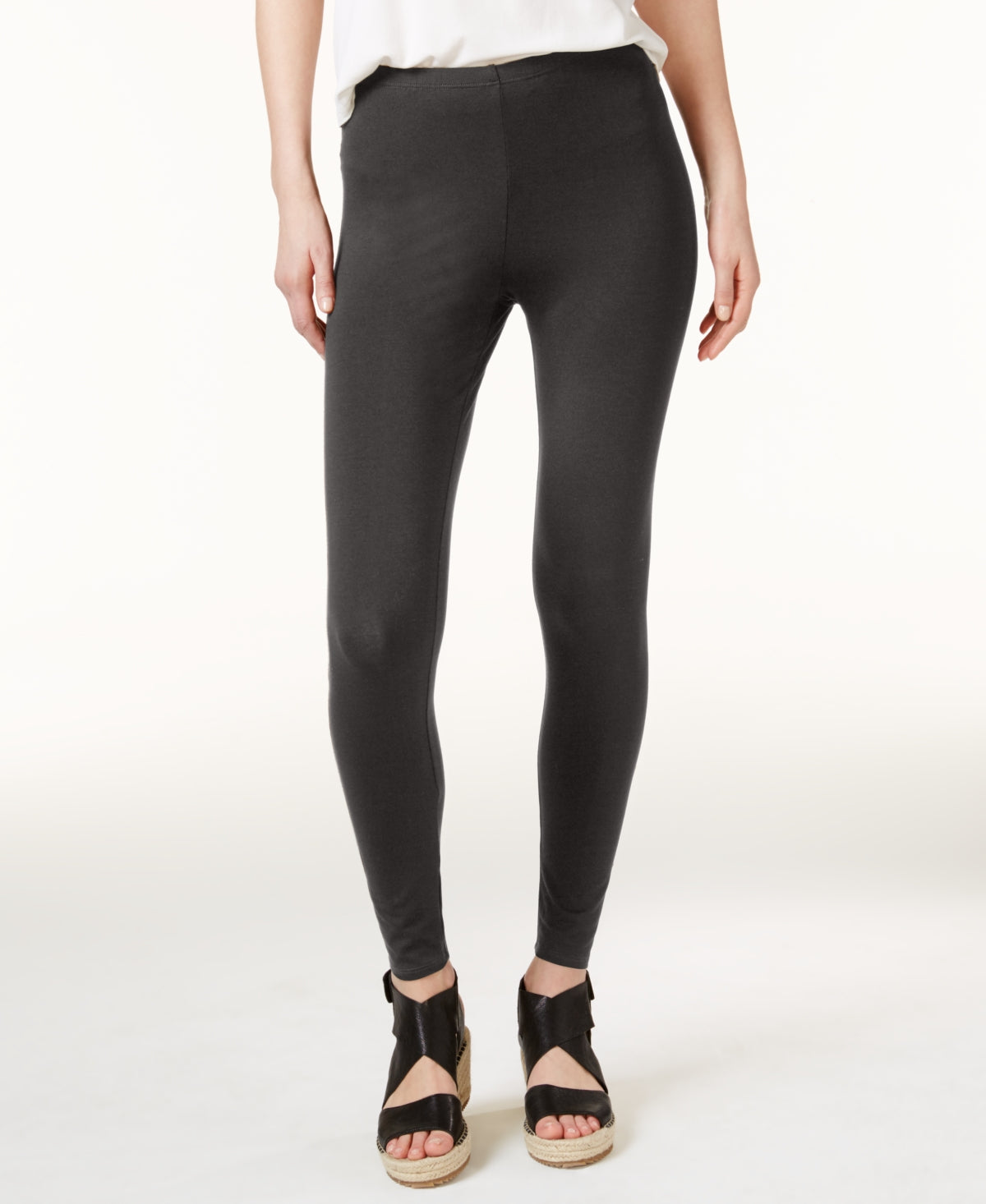 Leggings femininas Eileen Fisher na altura do tornozelo, cinza, tamanho XX-S