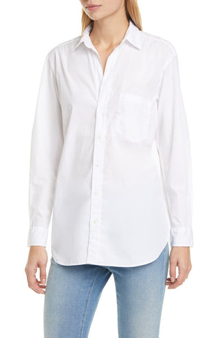 Camisa grande de algodão superfino Frank &amp; Eileen Joedy branca