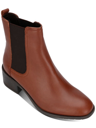 Bota Chelsea Kenneth Cole Feminina Comfort Stretch Salt Bico Redondo Salto Bloco Slip On Couro Marrom Tamanho 9 M