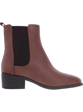 Bota Chelsea Kenneth Cole Feminina Comfort Stretch Salt Bico Redondo Salto Bloco Slip On Couro Marrom Tamanho 9 M