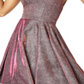 Vestido de noite feminino com lantejoulas, sem mangas, decote em V, acima do joelho, estilo flare, rosa, tamanho 0