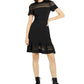 Vestido estampado com detalhe de malha Michael Kors feminino, preto, tamanho grande