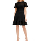 Vestido estampado com detalhe de malha Michael Kors feminino, preto, tamanho grande