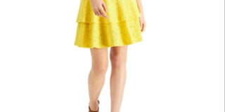 Vestido floral jacquard feminino Michael Kors amarelo tamanho extragrande