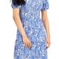 Vestido midi com babados paisley Michael Kors feminino, azul, tamanho grande