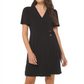 Vestido envelope falso Michael Kors feminino, preto, tamanho pequeno grande