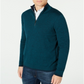 Suéter masculino Michael Kors com zíper de um quarto, verde, tamanho M