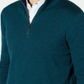 Suéter masculino Michael Kors com zíper de um quarto, verde, tamanho M