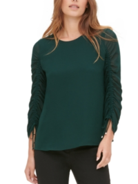 Blusa Calvin Klein Feminina Gola Redonda Manga Cordão Verde Tamanho P