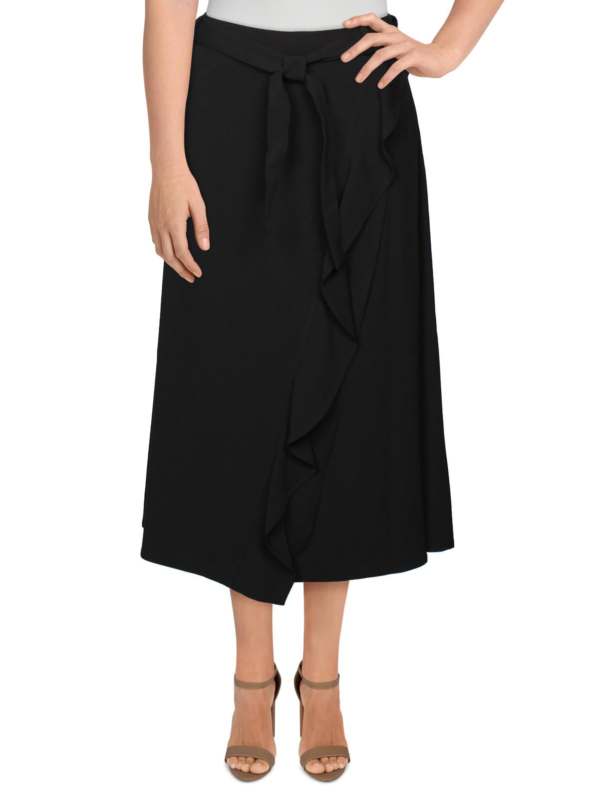 Calvin Klein Saia Feminina Wrap A Line Preta Tamanho 8