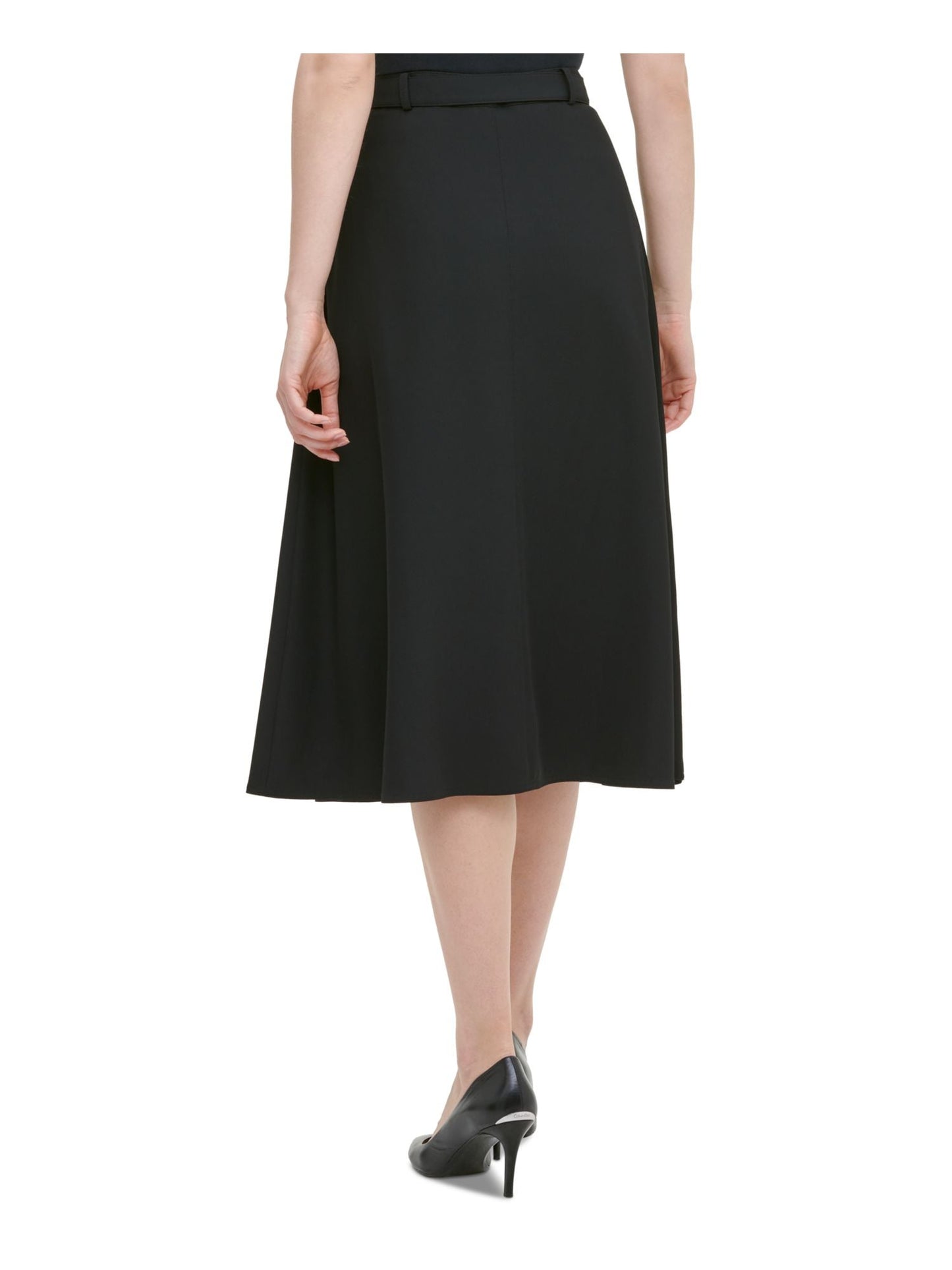 Calvin Klein Saia Feminina Wrap A Line Preta Tamanho 8