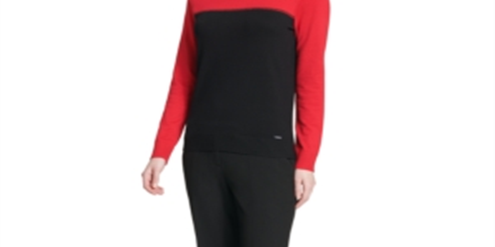 Suéter Calvin Klein Feminino Colorblocked Gola Alta Vermelho Tamanho X-G