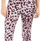 Calça legging feminina Calvin Klein com estampa de leopardo e cintura alta, vermelha, tamanho grande