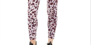 Calça legging feminina Calvin Klein com estampa de leopardo e cintura alta, vermelha, tamanho grande