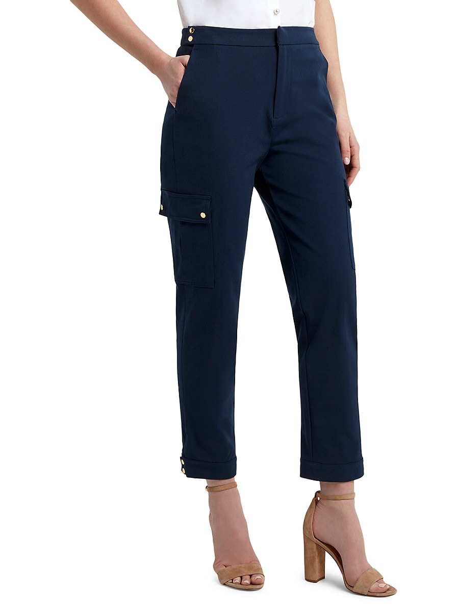 Calça cargo feminina H Halston Power Stretch Twill Azul Tamanho X-G