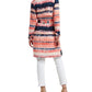 H Halston Trench Coat Feminino Estampado Rosa Tamanho X-Grande