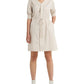 Vestido feminino H Halston com botões, marrom, tamanho pequeno