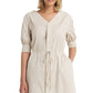Vestido feminino H Halston com botões, marrom, tamanho pequeno