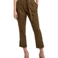 Calça skinny feminina H Halston com amarração frontal, verde, tamanho médio