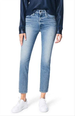 Calça jeans feminina Joe's Luna de cintura alta desgastada, tamanho 31, Heartache