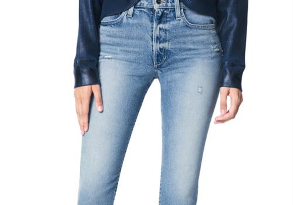 Calça jeans feminina Joe's Luna de cintura alta desgastada, tamanho 31, Heartache