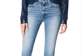 Calça jeans feminina Joe's Luna de cintura alta desgastada, tamanho 31, Heartache