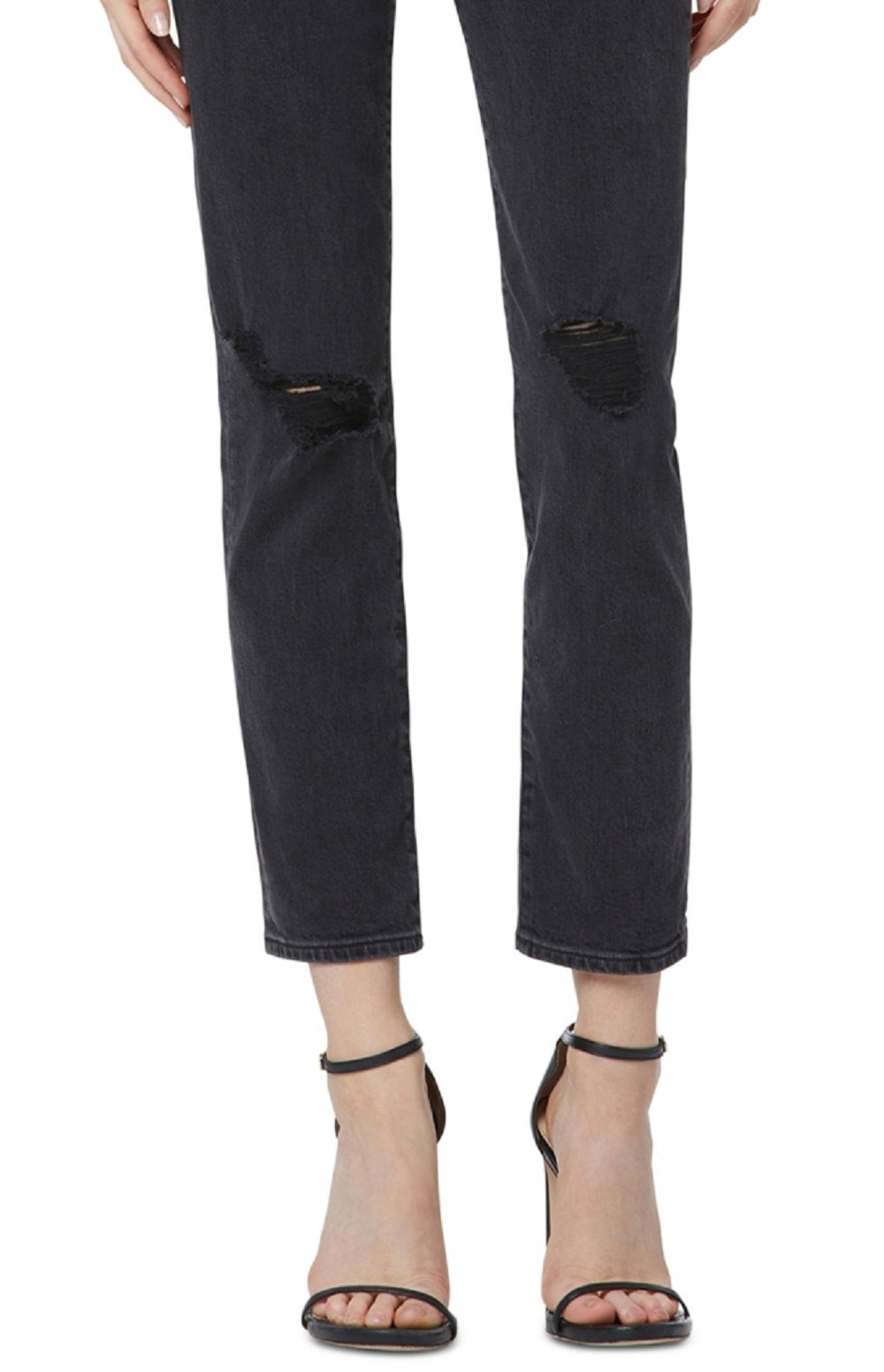 Calça jeans feminina Joe's Jeans The Lara Slim Straight Leg, preta, tamanho 24