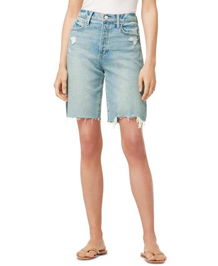 Bermuda jeans feminina Joe's Jeans The '90s Raw Hem cintura alta azul tamanho 24