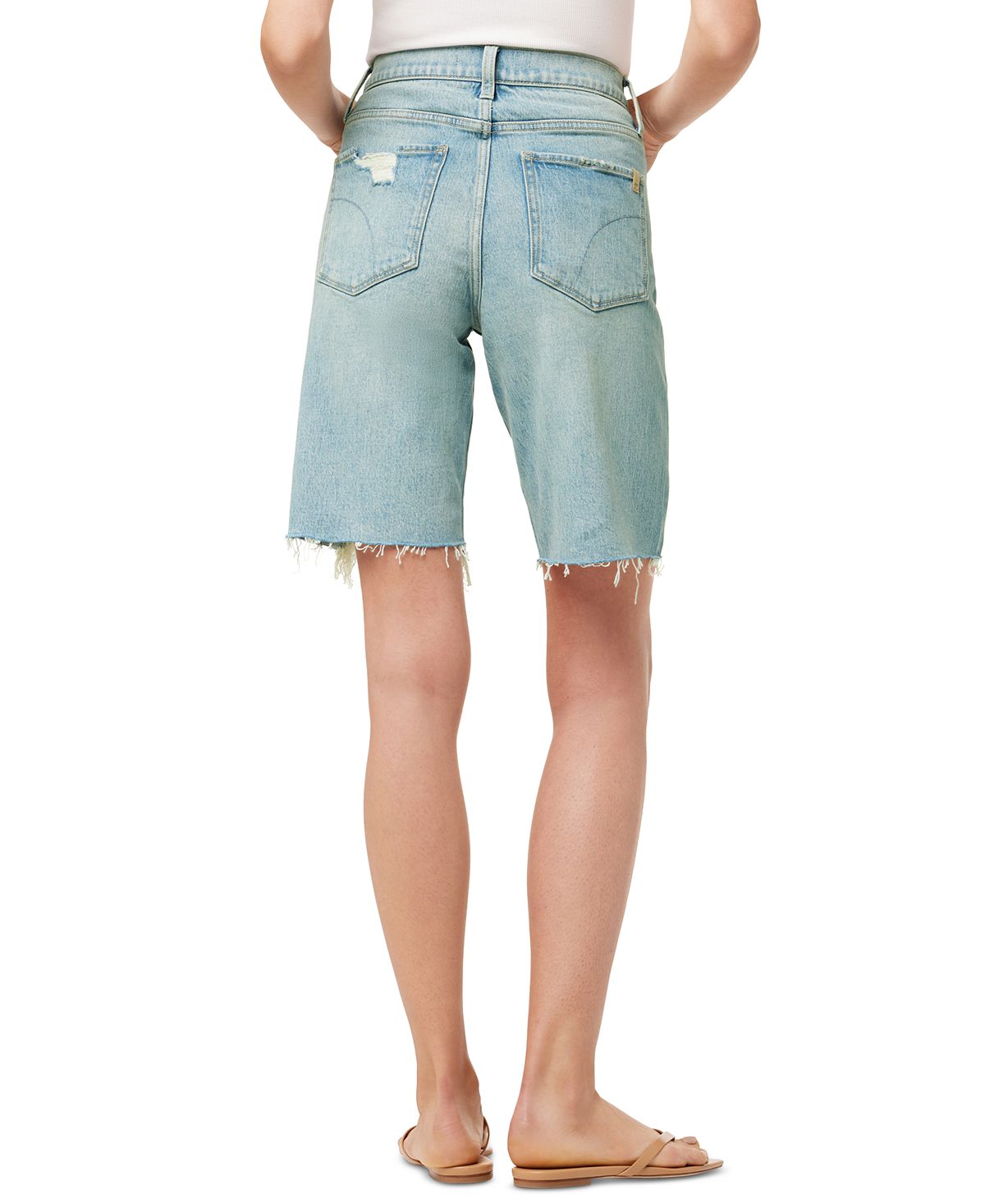 Bermuda jeans feminina Joe's Jeans The '90s Raw Hem cintura alta azul tamanho 24