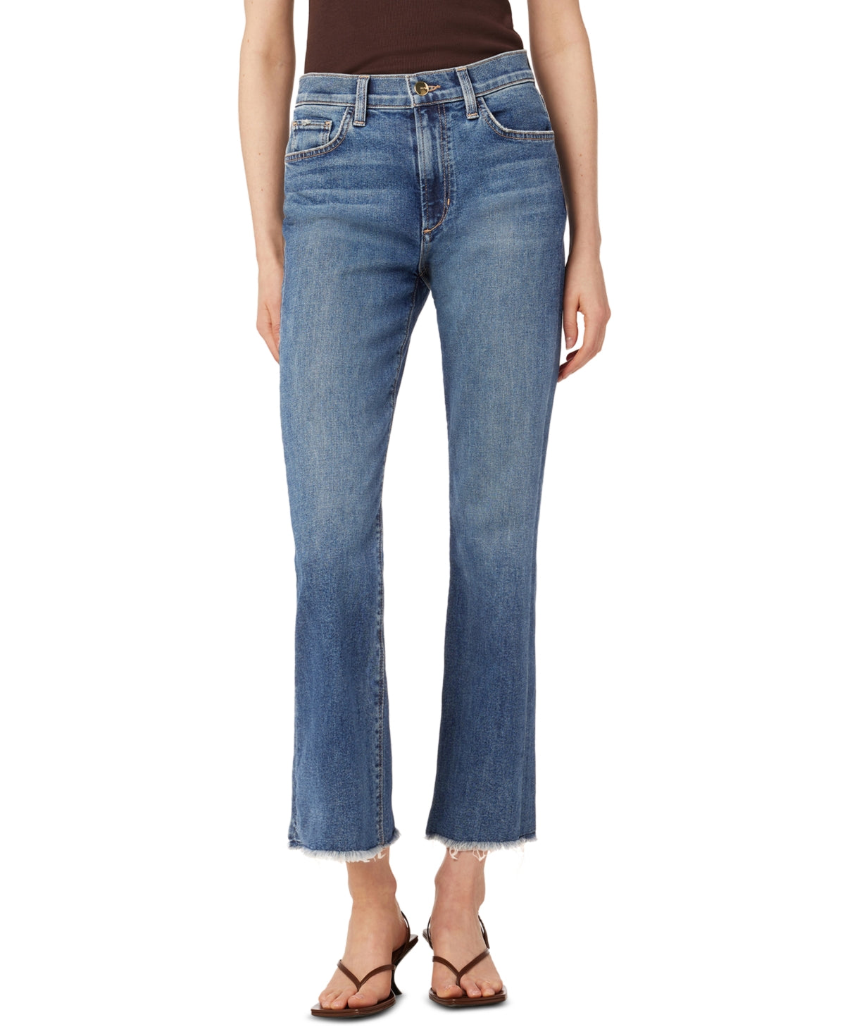 Calça jeans feminina Joe's Jeans The Callie Crop Raw Hem Azul