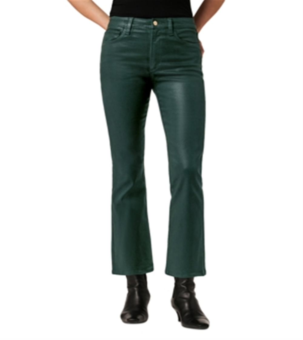 Calça jeans cropped bootcut Joe's Jeans The Callie Coated High Rise, tamanho 28, verde