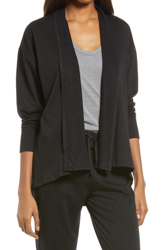 Cardigan feminino Splendid Atlas com frente aberta, tamanho pequeno - Preto