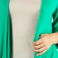 24Seven Comfort Apparel Cardigan Feminino Frente Aberta Manga Longa Cotovelo Verde Tamanho Médio