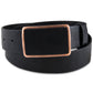 Cinto masculino Sun + Stone em couro sintético com fivela e placa, preto, tamanho regular