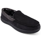 Pantufas venezianas Haggar masculinas em microsuede com forro de lã, pretas, tamanho XX-G